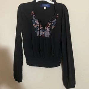 Black blouse with embroidery